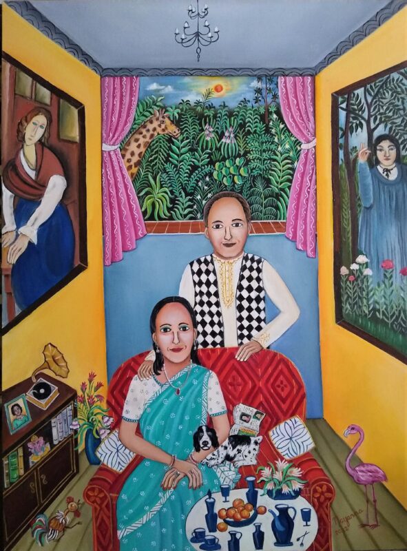 Enjoyment 40 x 30 inches Oil on Canvas