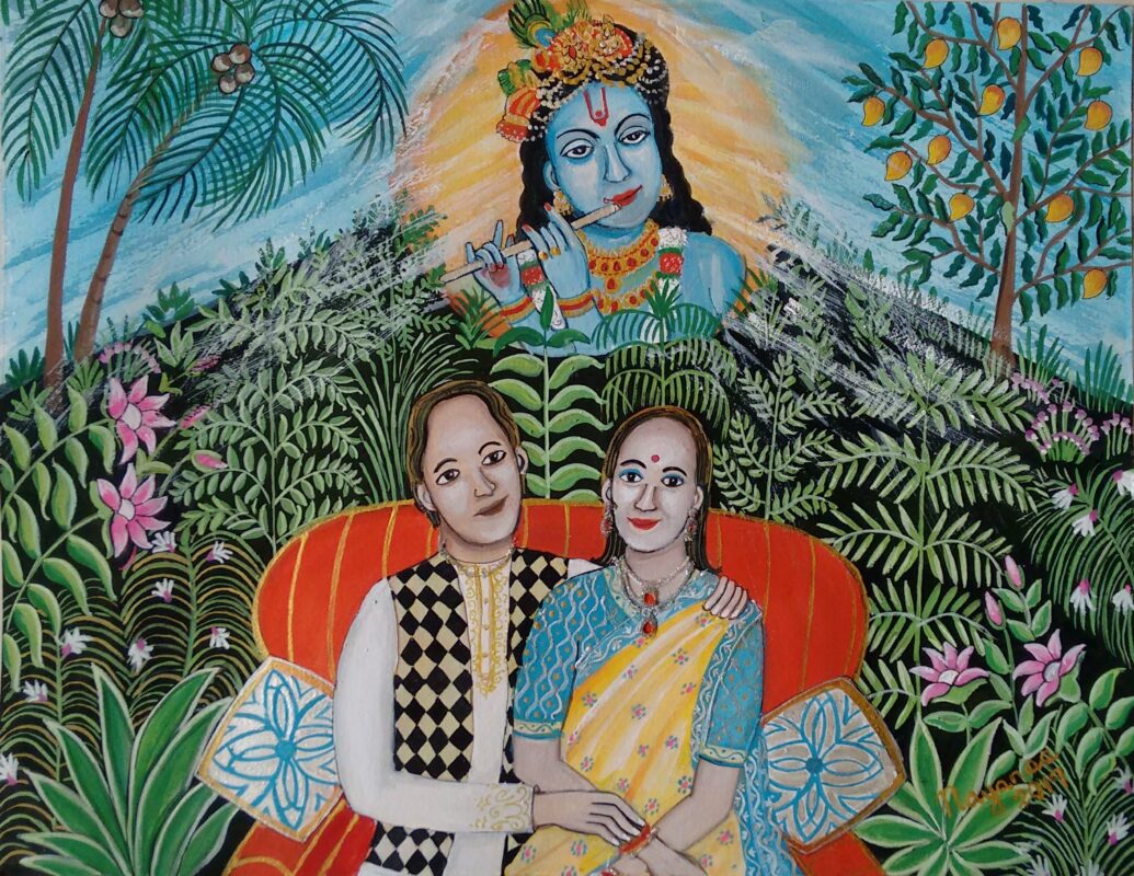 In His Divine Presence 12 x 15 inches Mixed Media on Paper