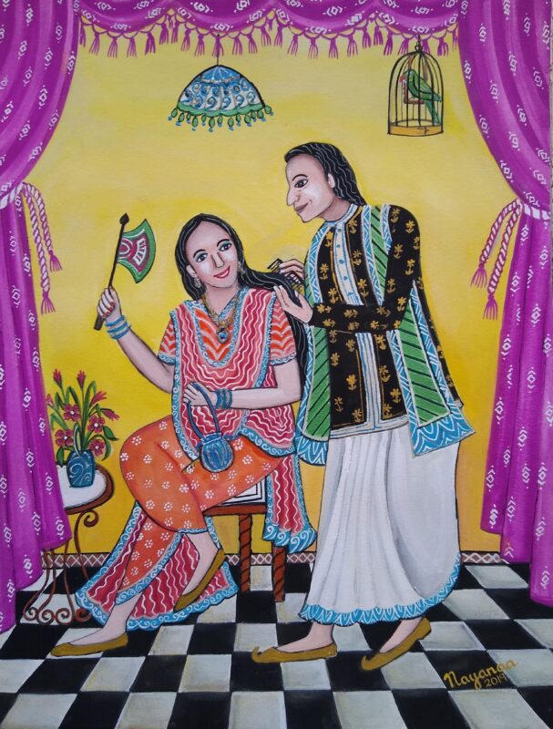 Pampering My Lady 15 x 11 inches Mixed Media