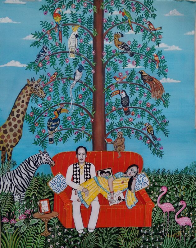 Sabina and ADs Tree of Life 28 x 22 inches Mixed Media on Paper