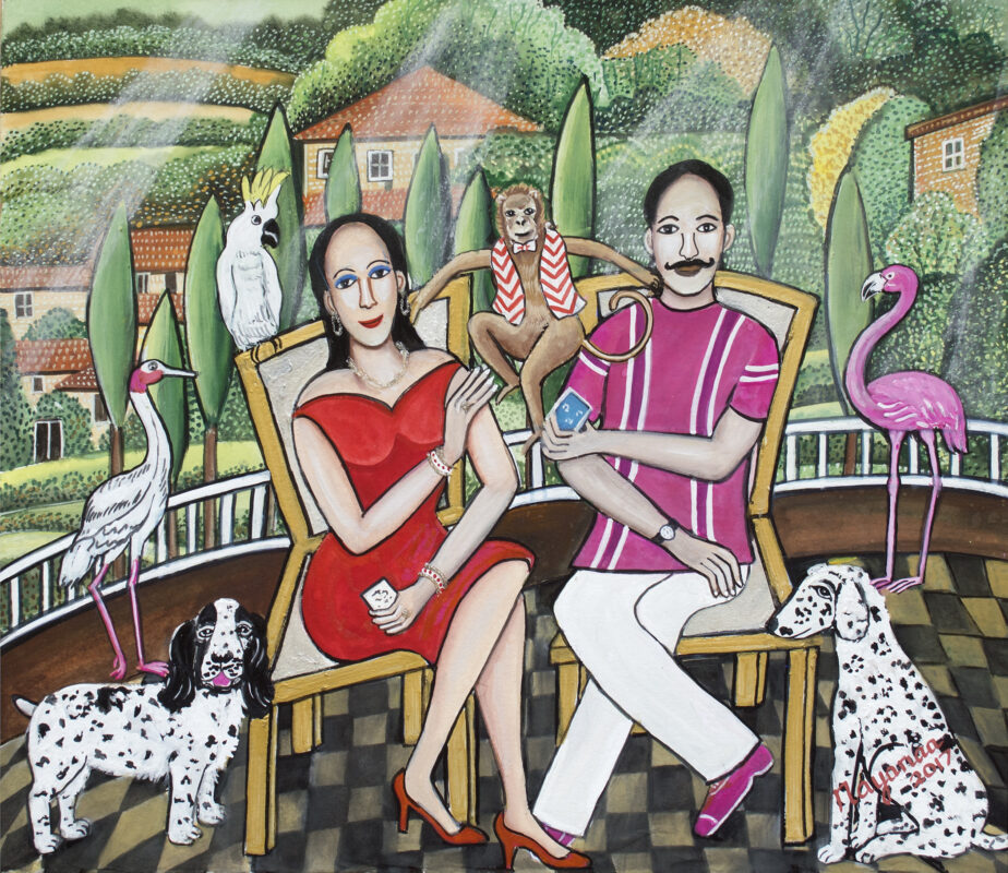 The Monkey Reigns Supreme 15 x 13 Mixed Media on Paper