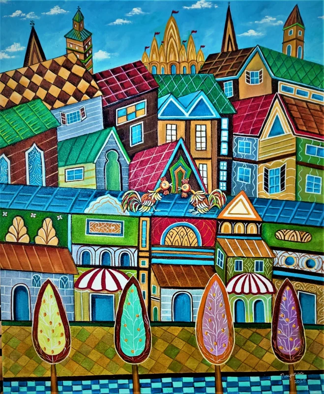 Deep in Conversation 36 x 30 inches Oil on Canvas