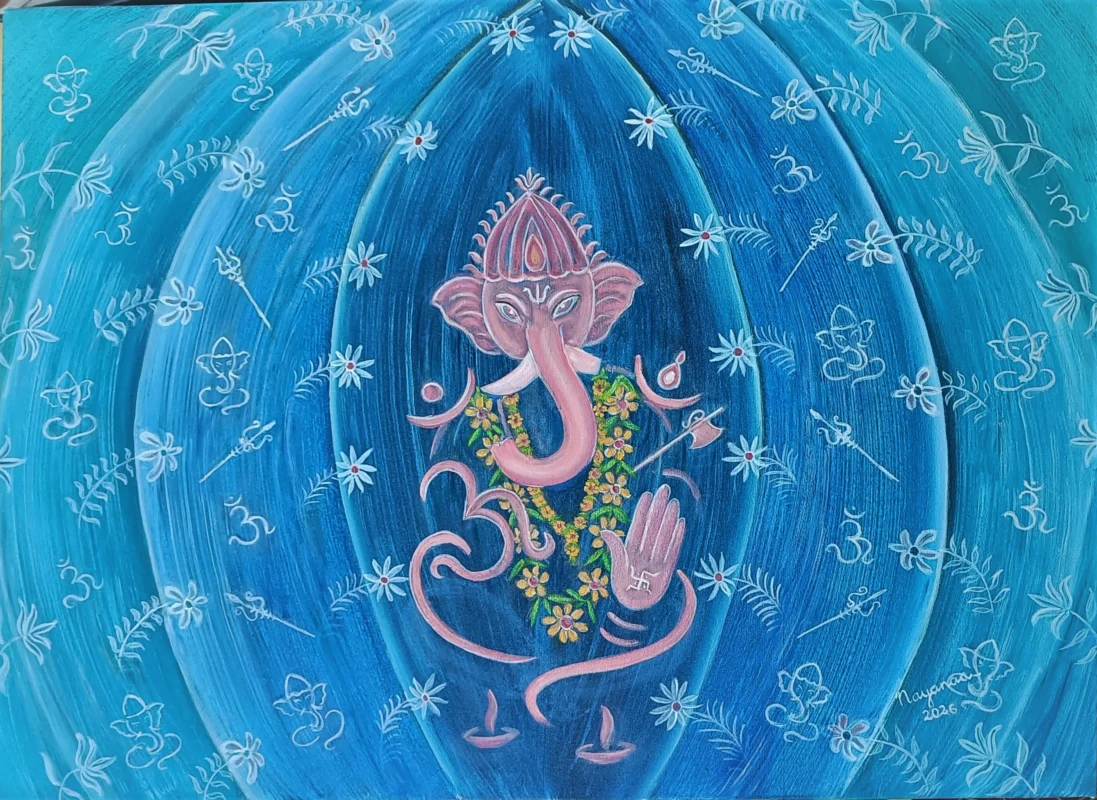 Ganeshjis Blessings 25 x 35 inches Oil on Canvas