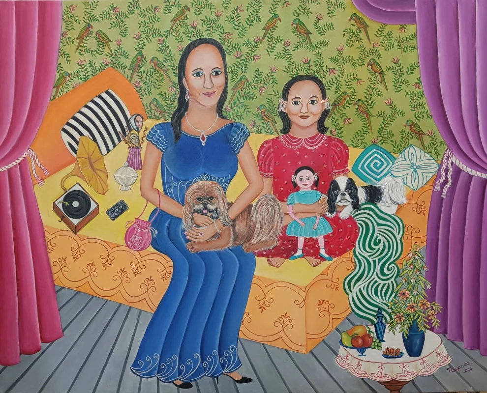 Powerful Bonding 48 x 60 inces Oil on Canvas