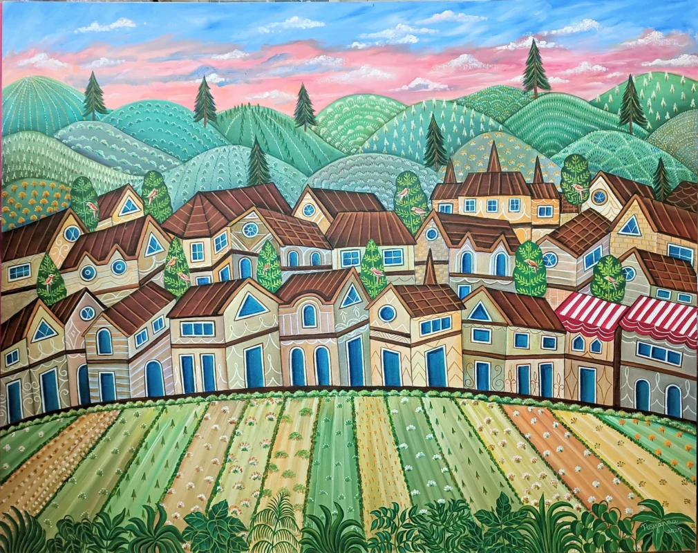 The City of my Dreams 48 x 60 inchs il on Canvas